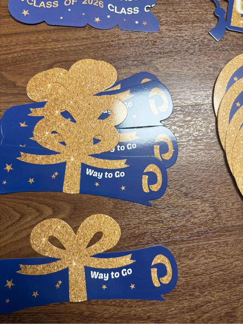Blue & Gold Graduation Party Kit - Congrats Grad Decorations